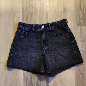 Women's Mom Black Denim Shorts